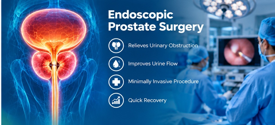 Endoscopic prostate surgery treatment for enlarged prostate at Ekanshi Clinic Jaipur